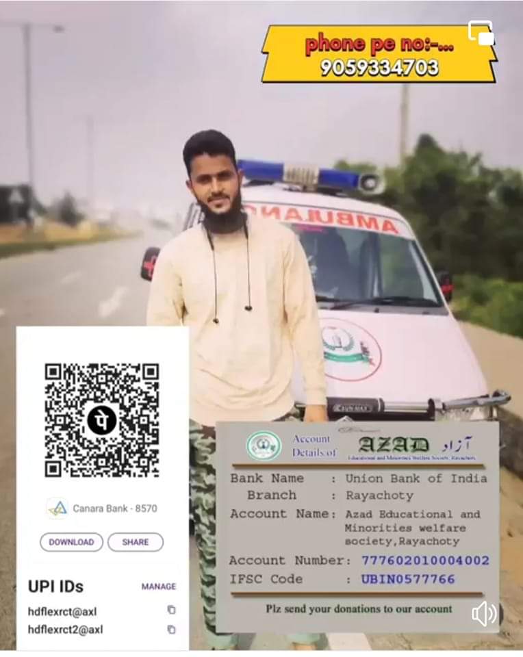 SSC_Samiulla's tweet photo. Emergency Donations Needs To Sami Bhai...!!

We are knocking in your hearts and asking for financial assistance to help Mr.Sami Taitel who served a lot for needy patients in emergency times and saved many life's,Yesterday he faced a brutal accident,His condition is very critical, https://t.co/sIs59K71ck