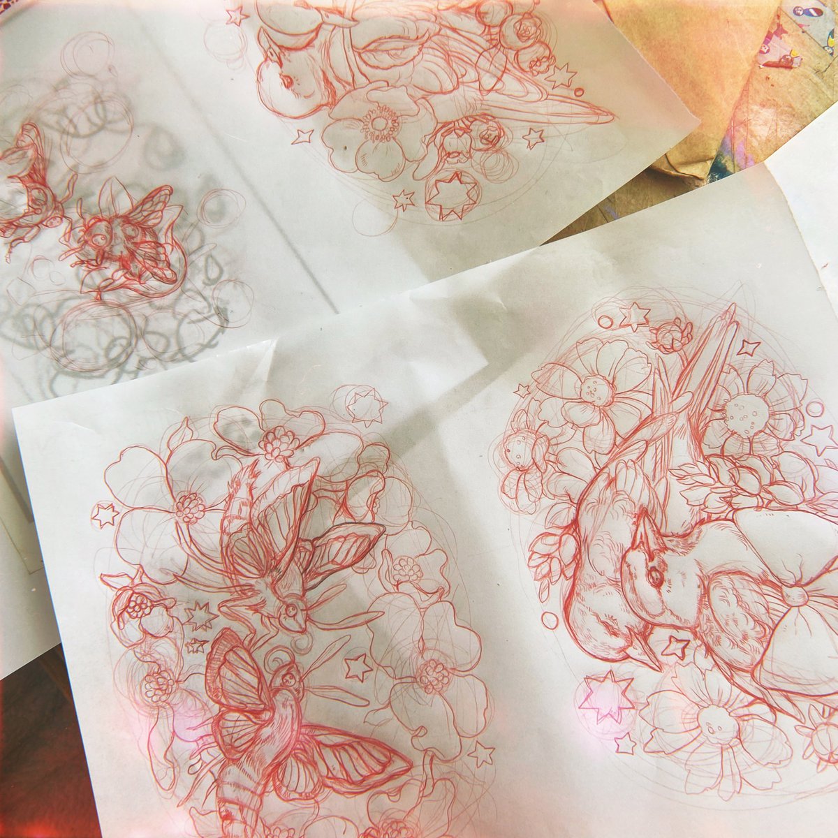 royalghostmarch's tweet photo. Here are some of the initial sketches I did while working on the designs for these tapes! https://t.co/55Y8o4O6OQ