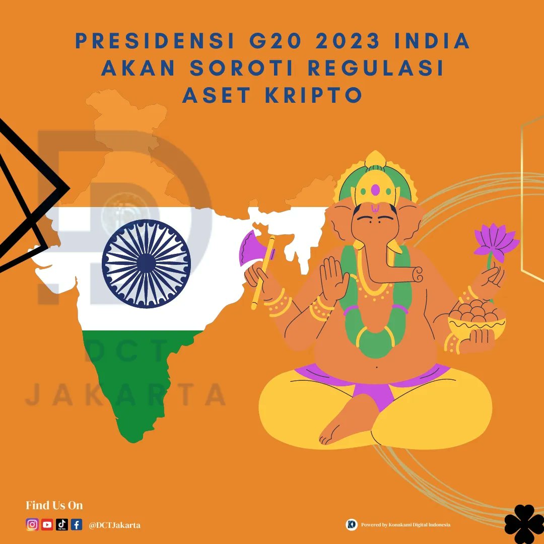 DctJakarta's tweet photo. Presidensi G20 2023 india akan soroti regulasi aset kripto.

For information detail :
*WhatsApp admin*
- 0821 1000 6164
- 0896 1000 6164

#asetmasadepan #investasisaham #crypto #profit #legal #holder #komunitas  #teknologi #ekonomi #uangcepat #bitcoins #asetkripto #cuan https://t.co/YmBk1hpaNU