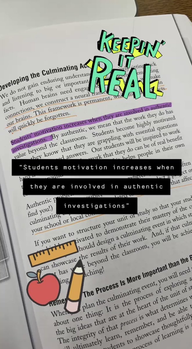 Authentic Investigations! Keep students engaged by allowing them to learn about topics that they can take with them outside of the classroom! #tlt407 #backwardsplanning 📝