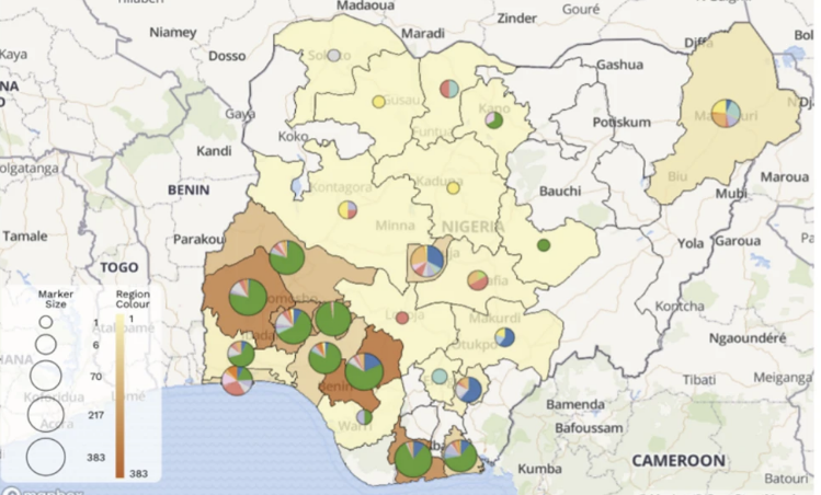 acegid_igh's tweet photo. How did SARS-CoV-2 emerge and spread in Nigeria across the first three epidemic waves (March 2020 - Sept. 2021)?

@acegid team integrated genomic &amp; travel data to investigate the timing and origin of two variants of interest  (B.1.1.318 and B.1.525 (Eta) https://t.co/zmczYs9pSG