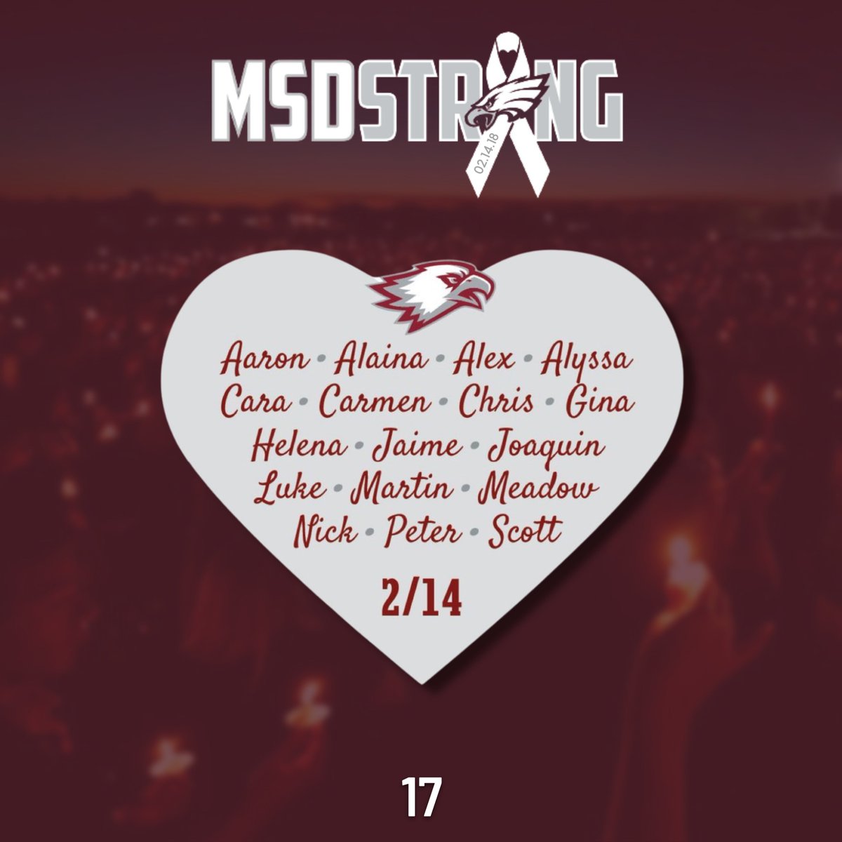 Today marks 5 years since the tragedy at Marjory Stoneman Douglas. My heart today is with Parkland, Broward, and all of our students and community as we continue this lifelong journey of healing. Today, and always, we remember and commemorate 🤍❤️

02.14.18 #msdstrong
