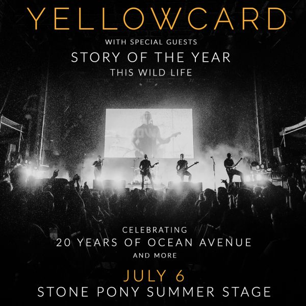 Just announced: YELLOWCARD returns to Ocean Avenue July 6 on The Stone Pony Summer Stage! <a href="/yellowcard/">Yellowcard</a> <a href="/smackinyc/">Sean Mackin</a> <a href="/williamryankey/">William Ryan Key</a> <a href="/RyanMendez/">Ryan Mendez</a> <a href="/joshportman/">Josh</a> <a href="/StoryoftheYear/">Story of the Year</a> <a href="/thiswildlife/">This Wild Life</a> More info: the732.com/x