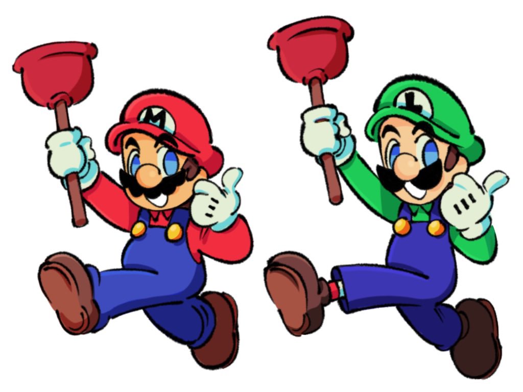 ルイージ ,マリオ 「explodes #Mario #Luigi  」|D🐱slow artのイラスト