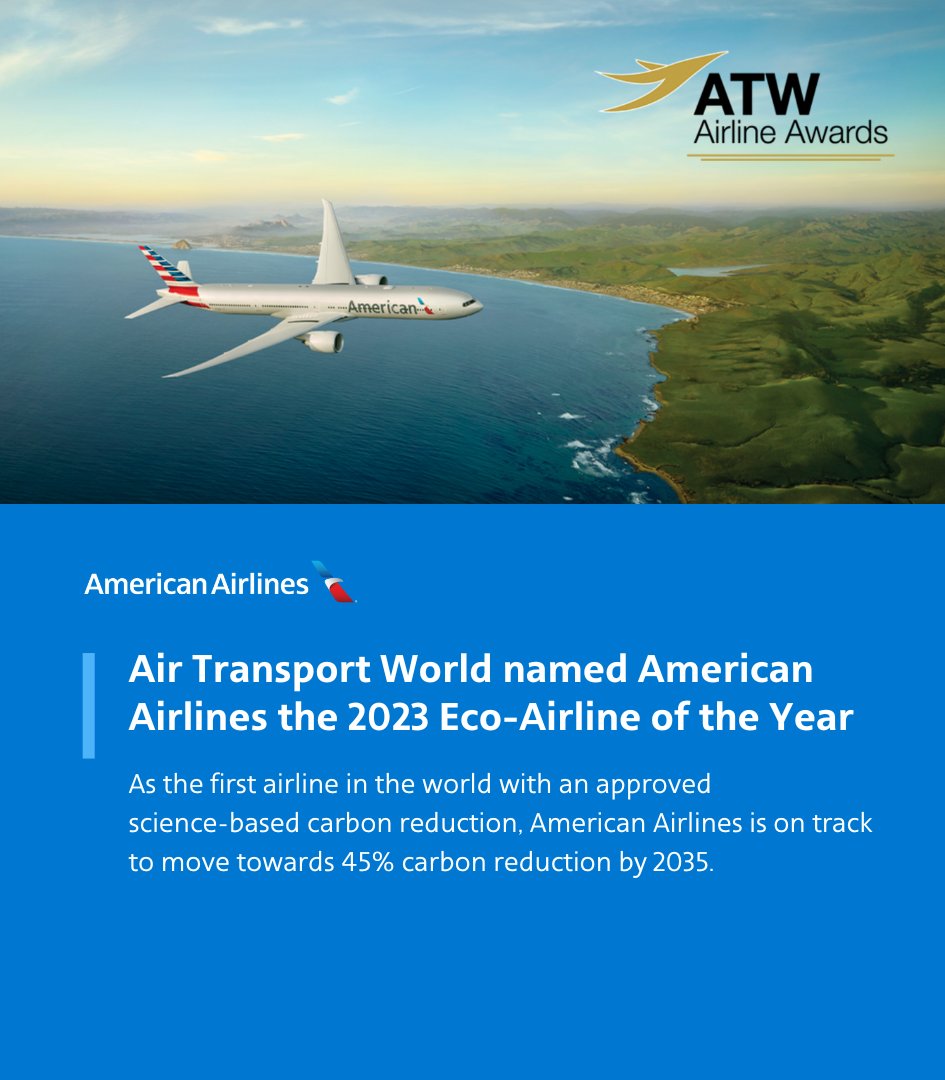 Air Transport World Names American Airlines 2023 Eco-Airline of the Year - American  Airlines Newsroom