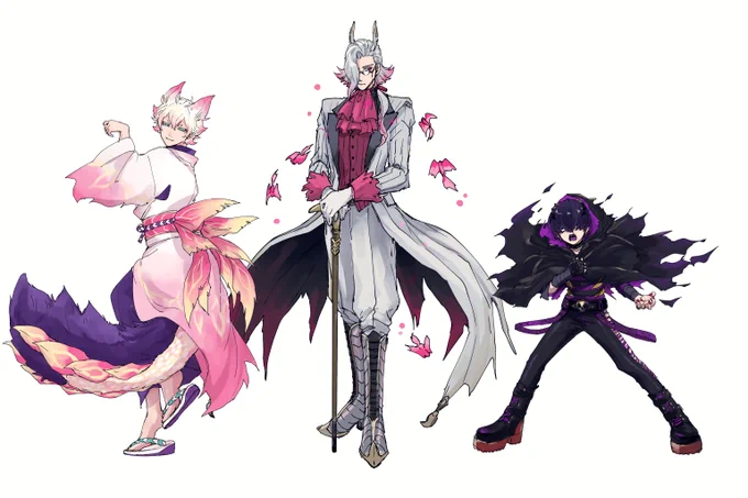 もんはん擬人化並べてみためるちゃんの線が太いことが判明 