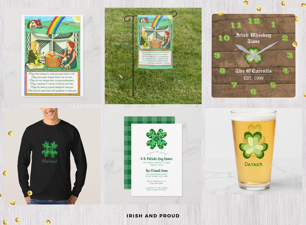 Get Ready for the Wearin' O' the Green! ☘️🍀🍻
#StPatricksDay #StPatrickday #ErinGoBrah #Slainte #IrishGifts #CelticGifts #StPatricksGifts #Shamrock 
zazzle.com/collections/ir…