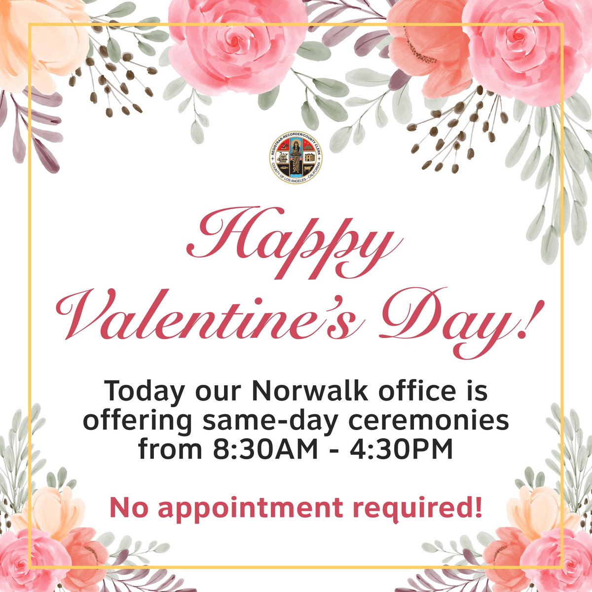 Los Angeles County RegistrarRecorder/County Clerk on Twitter "Happy