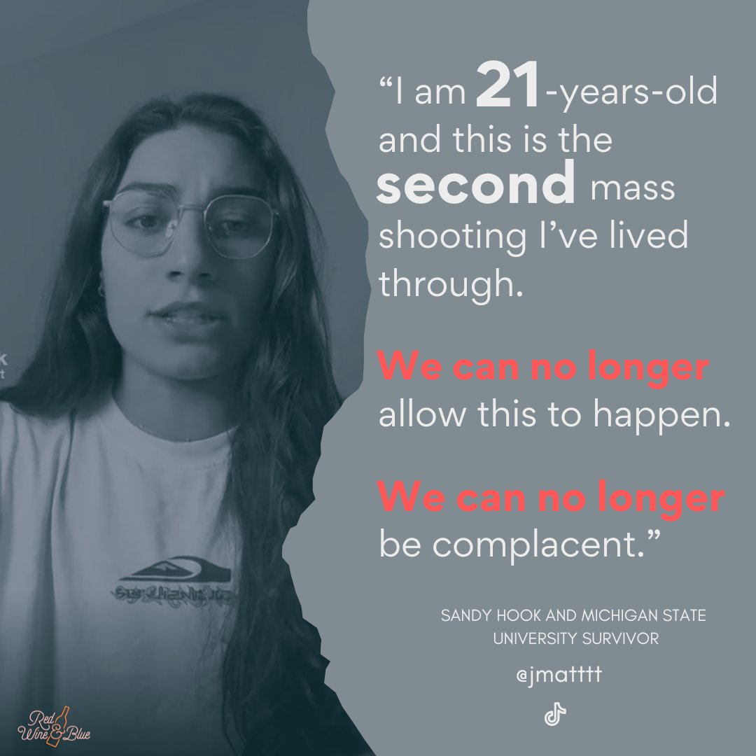 A 21 year old student who survived the Michigan State shooting last night is also a survivor of the Sandy Hook shooting. We are layering trauma on our children.  We don't have to live like this.