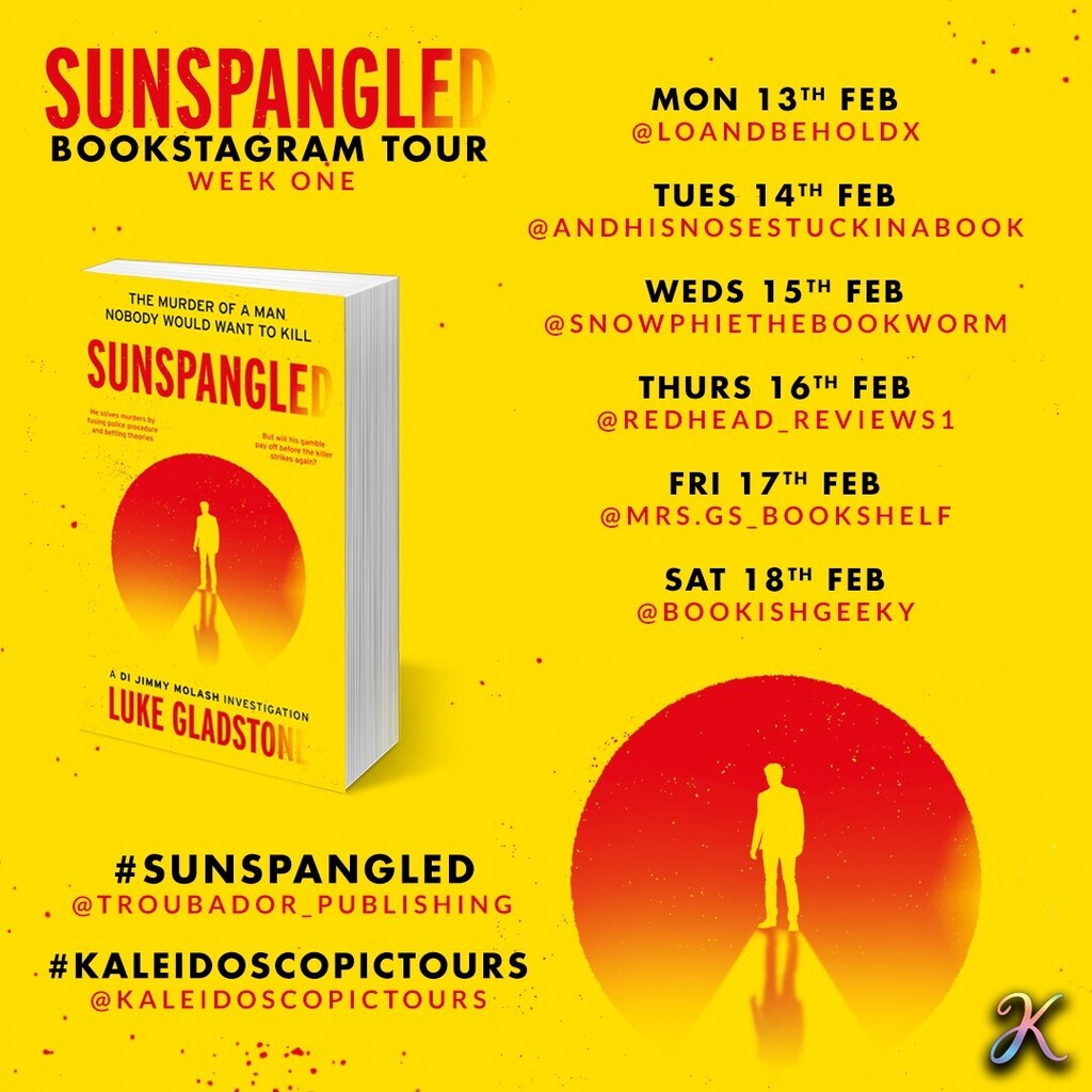 We had three new tours start yesterday, make sure you don't miss them all! Starting with the fantastic crime thriller, Sunspangled by Luke Gladstone. Please do go and follow all of the lovely bookstagramer's taking part in this tour and share the love.… instagr.am/p/Copi9R6ovMe/