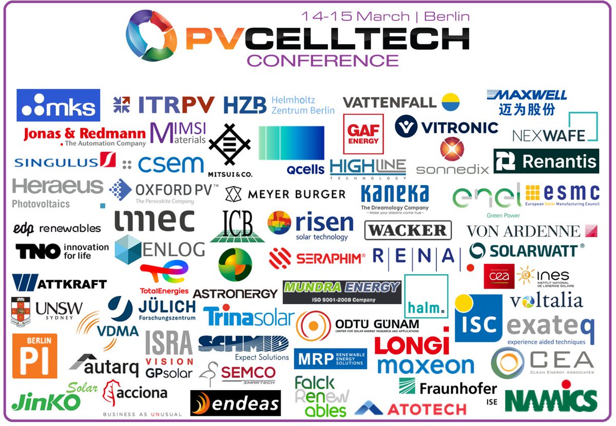 pv_tech's tweet photo. There's just one month until the #PVCellTech conference. Join these confirmed attendee for 2 days packed with presentations that will teach you about the latest developments in global PV cell production technologies. More info and tickets at - https://t.co/GTAis85FNu https://t.co/hQZN56n37G