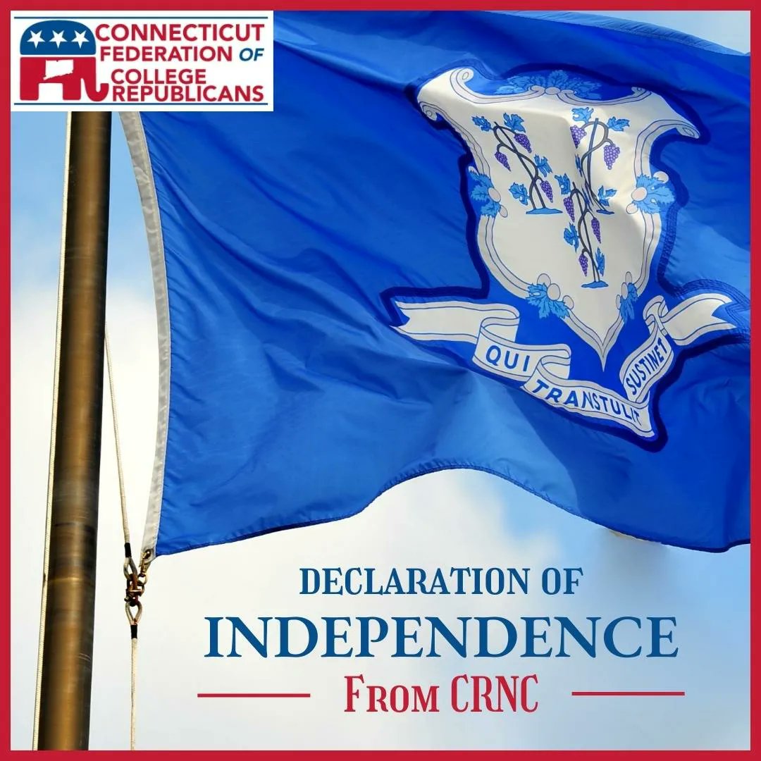 CTFCR's tweet image. On August 11th 2022, the CTFCR voted to seperate from the @CRNC.

This decision for independence did not come lightly. You can read our full statement by following the link below.

m.facebook.com/story.php?stor…

@CTGOP #ctgop #ctrepublicans  #collegerepublicans #crnc