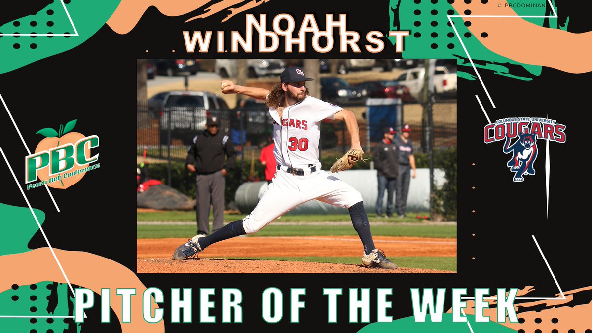 The baseball Pitcher of the Week is <a href="/CSUCougarsBSB/">Columbus State Baseball</a> Noah Windhorst!
bit.ly/3K91s0K
#PBCDOMINANT