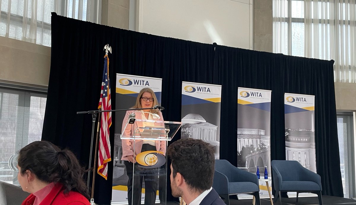 amazon_policy's tweet photo. We were honored to have our Director of Public Policy @Arrow_Augerot introduce Under Secretary of Commerce Marisa Lago at @WITA_DC's 2023 Washington International Trade Conference and highlight our new GoGlobal initiative with @TradeGov to support U.S. SMB exporters. #WITC2023 https://t.co/eSYX1CkJvN