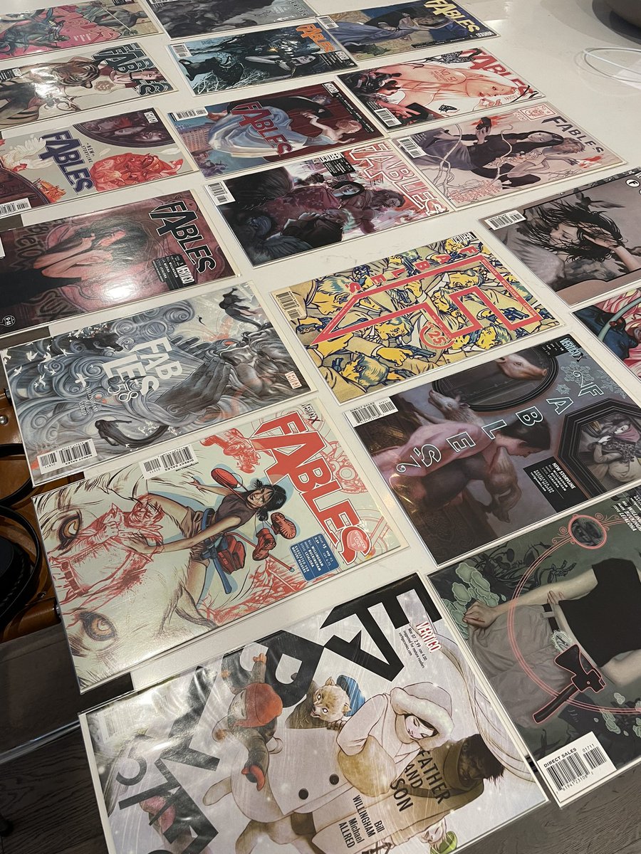 SharonTalYguado's tweet photo. Some husbands get their wives flowers. Mine got me 60 first prints of #Fables 💕💕💕💕💕💕💕💕💕 @yguado https://t.co/VTcYagyvXg