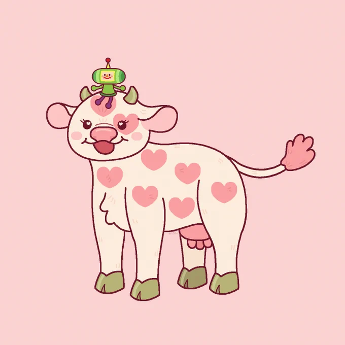 happy valentine's day! have a katamari cute cow  