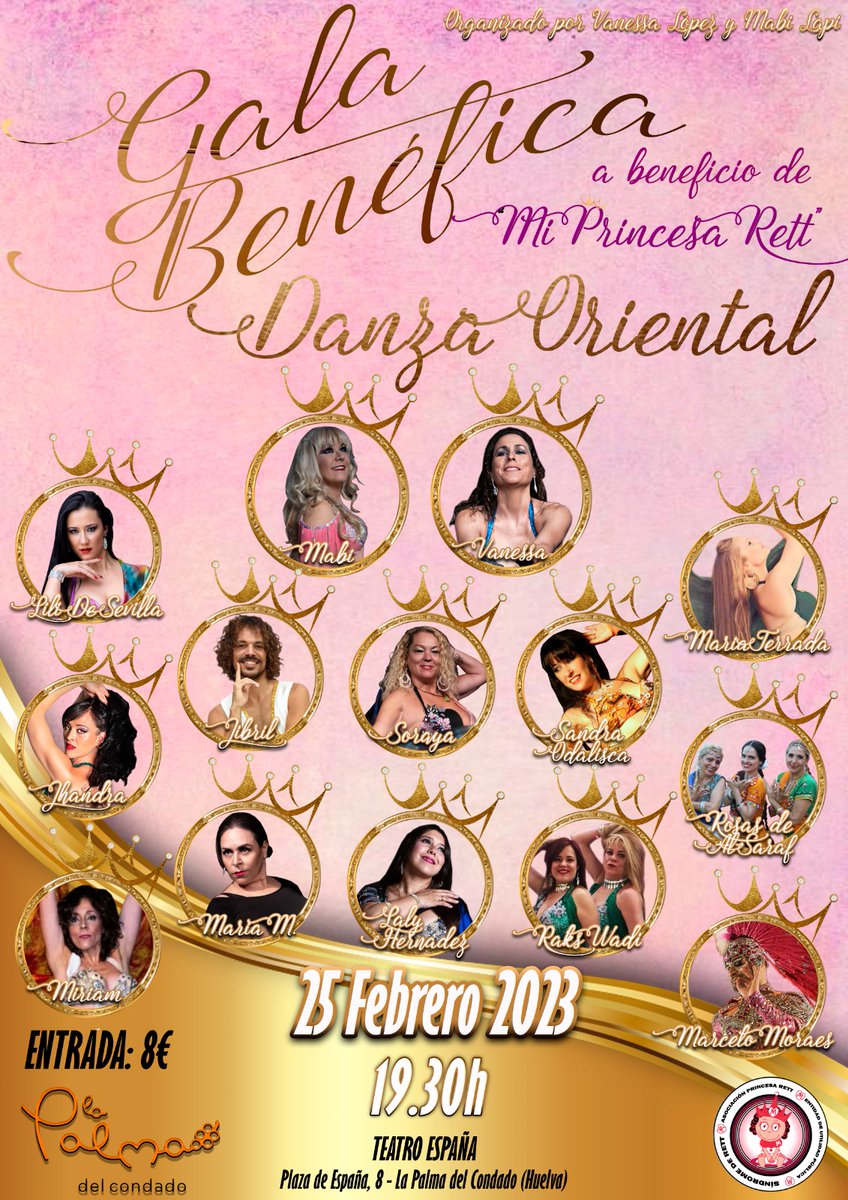 Como tengo muchos seguidores en La Palma del Condado y alrededores, ¿me apoyáis en el próximo evento de <a href="/MiPrincesaRett/">MiPrincesaRett</a>? Una gala de danza oriental el 25 de febrero que seguro os hará pasar una tarde maravillosa. Podéis preguntarme por privado para las entradas. Retuit porfa 😘