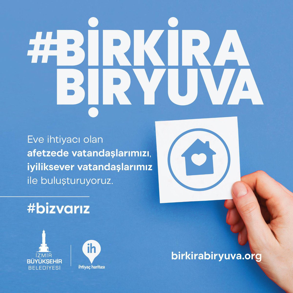 Türkiye’nin neresinde olursanız olun, boş eviniz varsa depremden etkilenmiş ihtiyaç sahiplerine yuva olabilirsiniz. #bizvarız birkirabiryuva.org