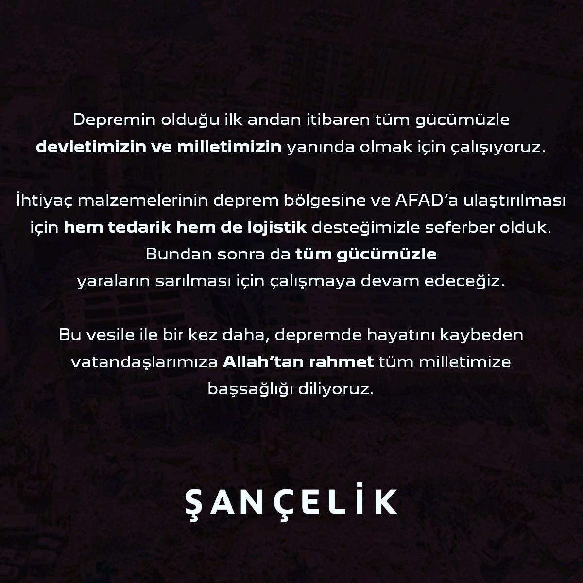 Yaraların sarılması için çalışmaya devam edeceğiz.