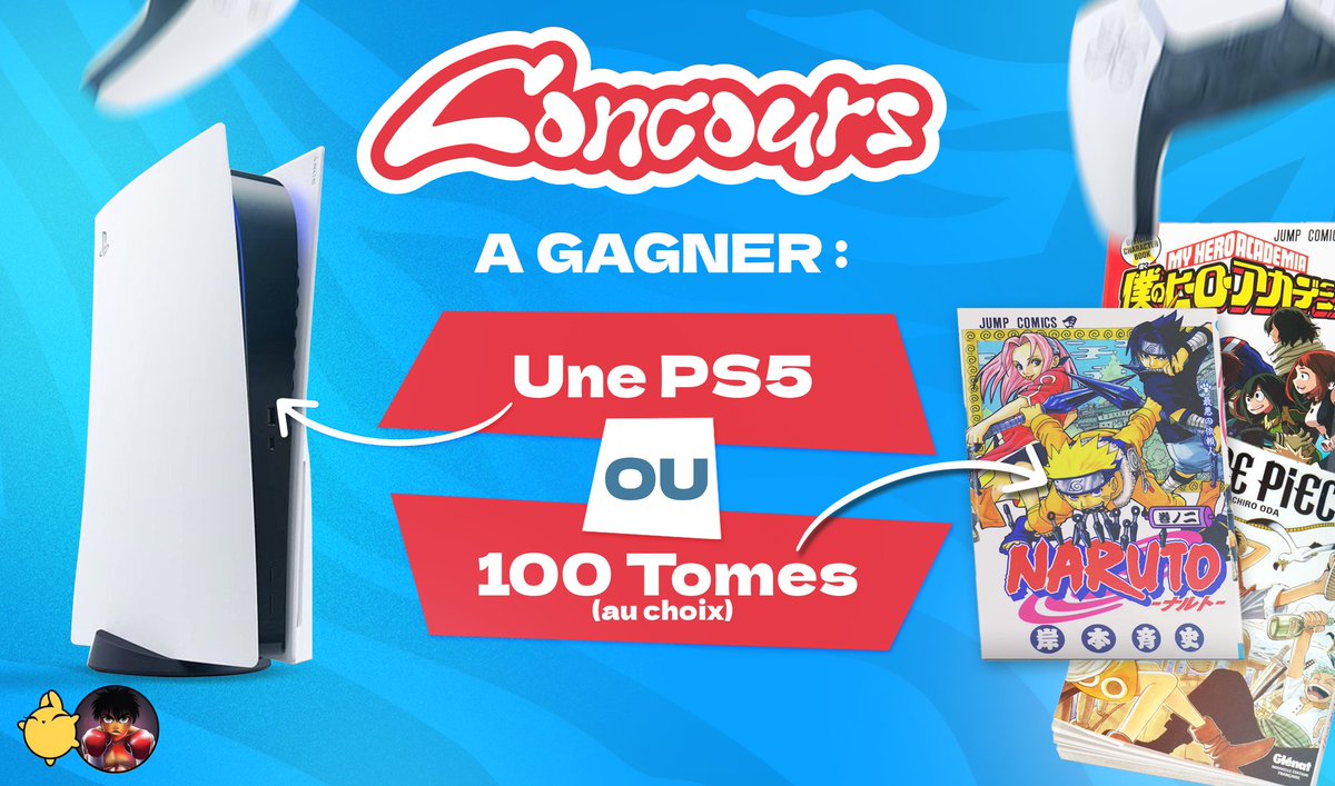 🎁 CONCOURS 🎁

PS5 ou 100 TOMES MANGA (au choix)

Pour participer :
• RT + LIKE
• FOLLOW <a href="/zenpop_fr/">ZenPop Japon</a> et <a href="/ploufa_yt/">Ploufa 🍃</a>  

📅 Tirage au sort dans 7 jours (le 21/02)