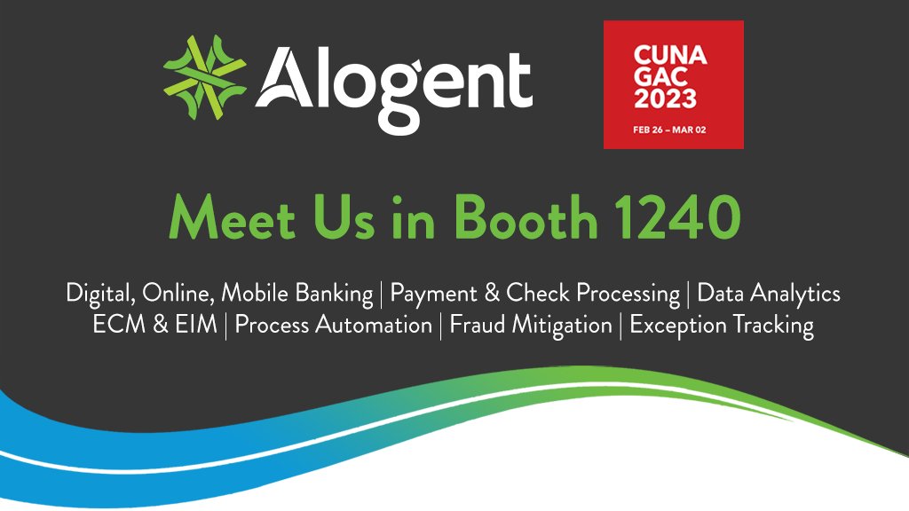 alogentcorp's tweet photo. We're just a few weeks from @CUNA #GAC! Visit #TeamAlogent in booth 1240 or contact us here to schedule a time to meet at the show >> https://t.co/6L4bZ6YFLG
#CUNAGAC #GAC23 #creditunions #digitalbanking #paymentsolutions #processautomation https://t.co/rE6uWj8mcc
