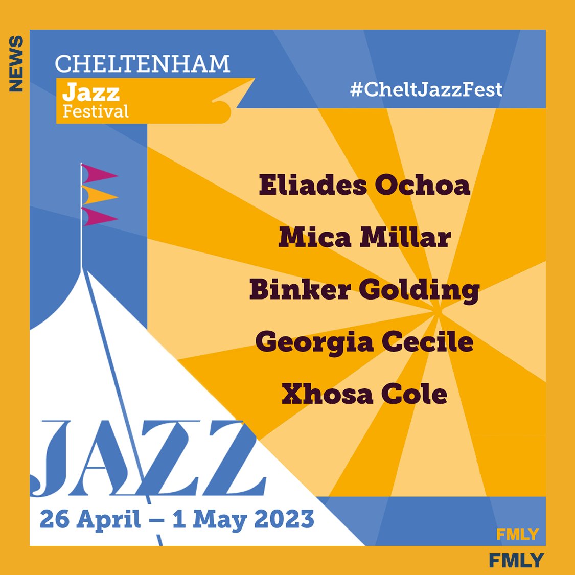 Don't miss out on this year's @cheltfestivals, with no less that 5 expectional FMLY artists set to play

tickets on sale 01/03 

@EliadesOchoa
@Mica_Millar
@BinkerGolding
@georgia_cecile