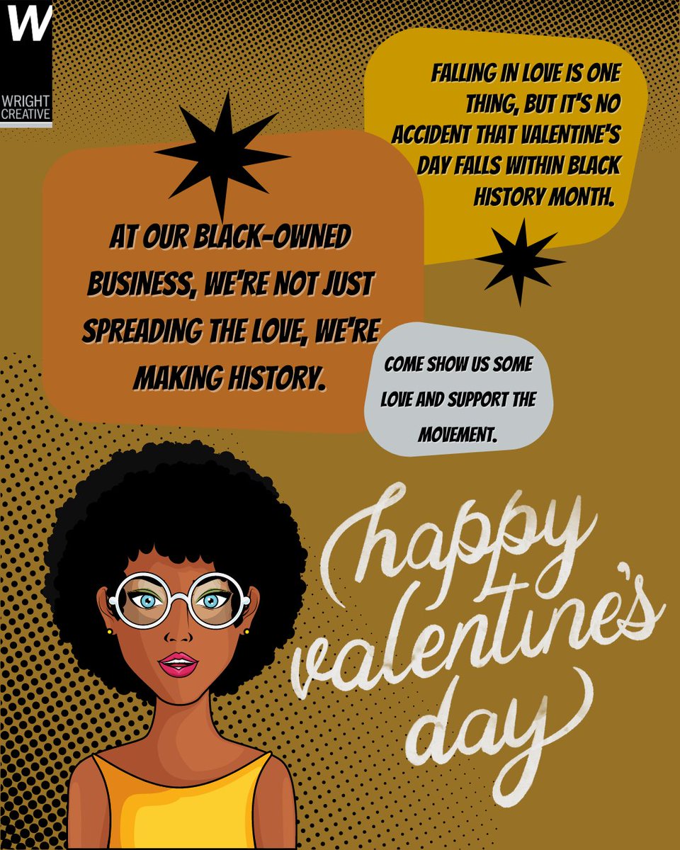 WrightCreative1's tweet photo. Falling in love with creativity and making it a reality, that's what we do best at @wrightcreative1. As a small black-owned & woman-owned business, we know the power of spreading love and making a difference. Happy Valentine's Day!
#wrightcreative #contentcreators #storytellers https://t.co/2AURgHJH9x