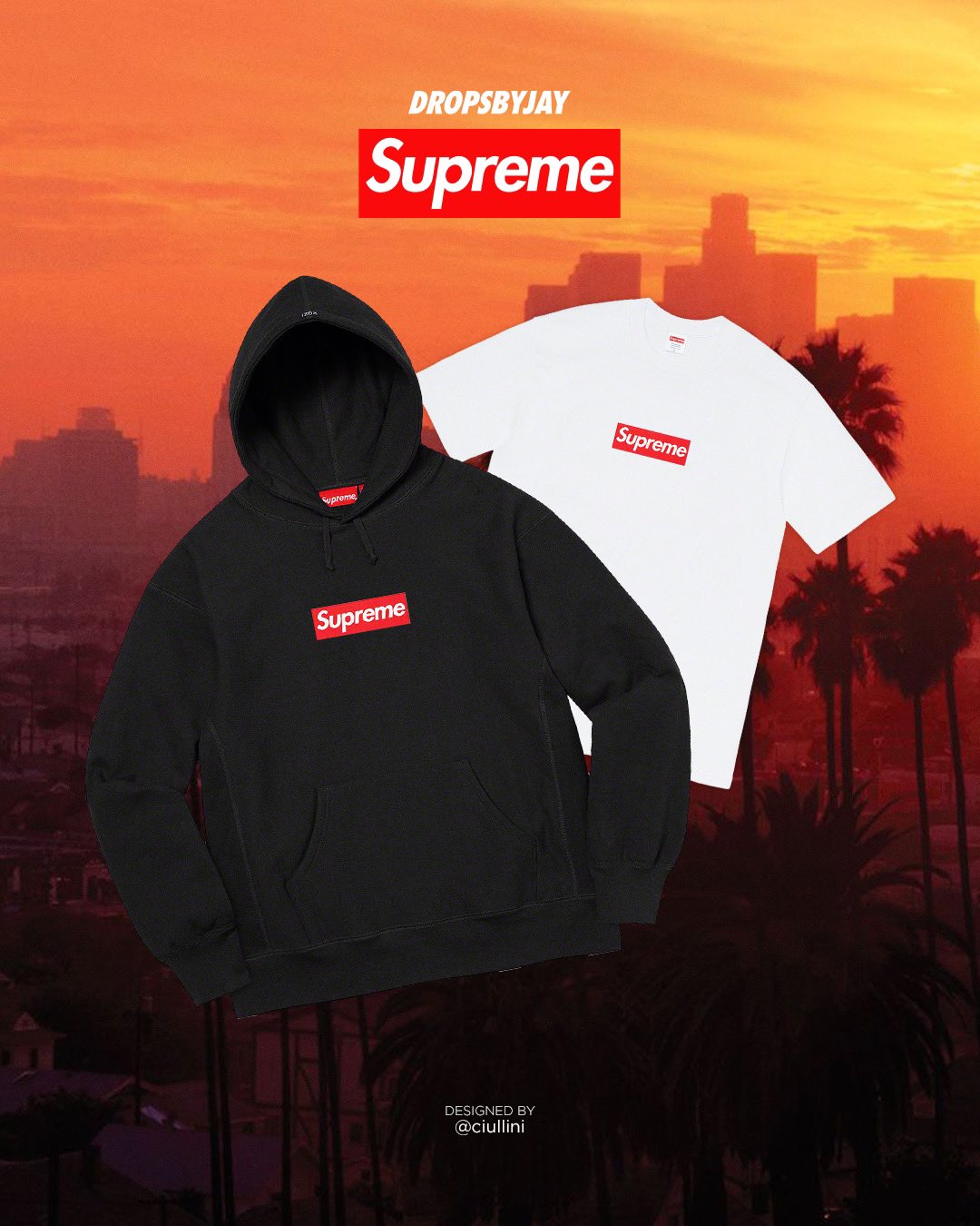 DropsByJay on X: Supreme LA Box Logo Hooded Sweatshirt & Tee