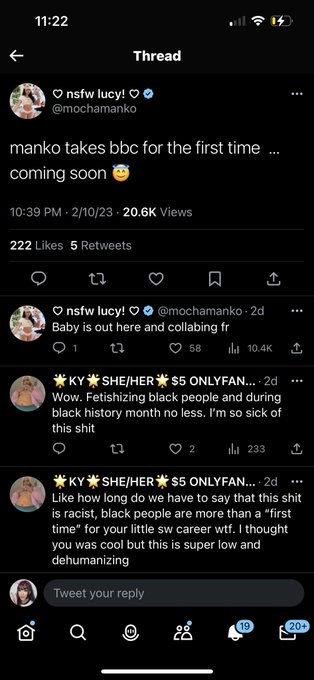 @mochamanko you follow zero black folk. you exclusively fuck white dudes on your page and you say i&rsquo;m<a class="tags" href="/tag/mochamanko">@mochamanko</a>