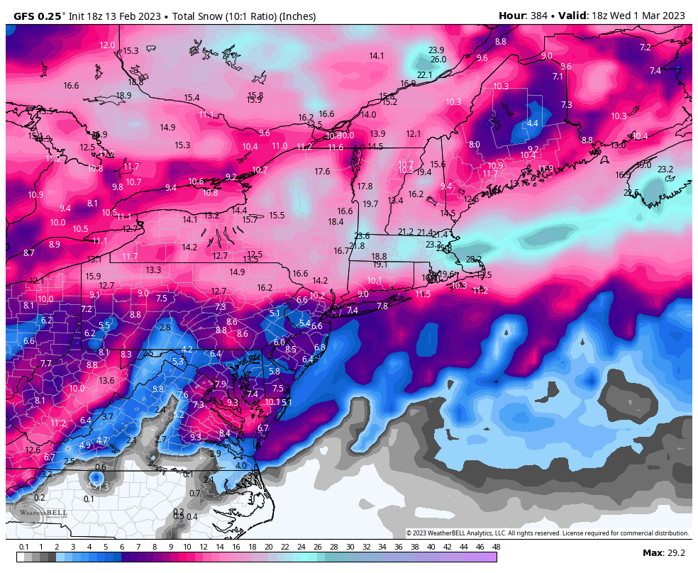 BigJoeBastardi's tweet photo. Last 4 runs of the GFS in the snowless (so far) NE corridor https://t.co/9mH45BrH6C