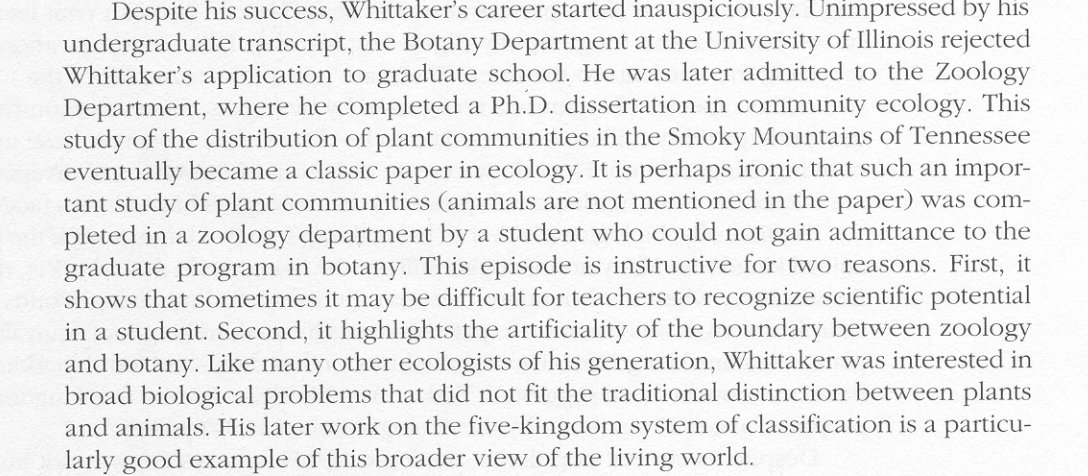 this is exactly how i would write his tajectory if it was fiction but then i would probably revise it to be messier, less on the nose 😝

(this is the dude credited with proposing fungi as its own kingdom)