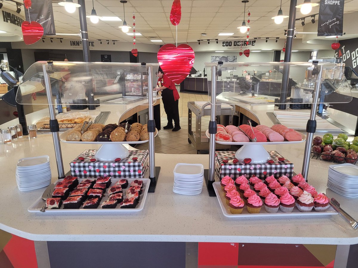 Gamer93Nerdi's tweet photo. Come see us today @NWOSU Coronado Cafe!! We have themed desserts and lovely decorations! 
Happy Valentines Day! https://t.co/NI5IixlFfE