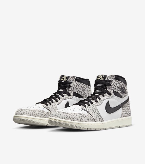 thesolesupplier's tweet photo. Official images of the Air Jordan 1 High OG "White Cement" 🐘 https://t.co/RSn2mLGbGx