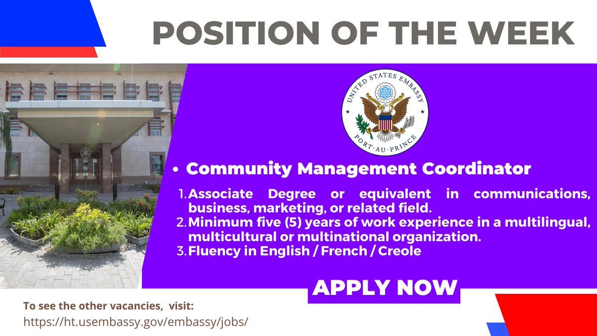 U s embassy haiti on twitter positionoftheweek n ap rekrite yon 