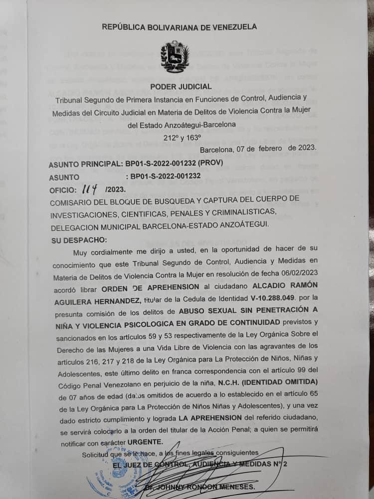 dereckblanco's tweet image. #ÚLTIMAHORA un tribunal del estado Anzoátegui dictó orden de aprehensión en contra del doctor Alcadio Ramón Aguilera Hernández, presidente de la Cruz Roja en la entidad, acusado por presuntamente haber cometido abuso sexual en contra de una niña de 7 años de edad. 🤬 #LaPatilla