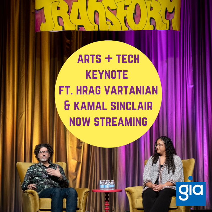 GIArts's tweet photo. The Arts + Tech Keynote from the 2022 GIA Conference featuring Hrag Vartanian and Kamal Sinclair is now streaming: https://t.co/9uhJZwefTa
#Hyperallergic #Arts #Tech #ConvergeTransform #GIArts https://t.co/BoHeiLKpFm