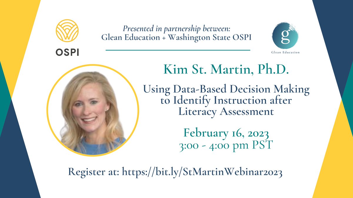 waOSPI's tweet image. Join us and @GleanEducation for part 5 of our FREE expert webinar series! 

Learn more and register: ow.ly/ArKg50MS8Fm

#WAedu #TeachingReading #DyslexiaEducation #StructuredLiteracy