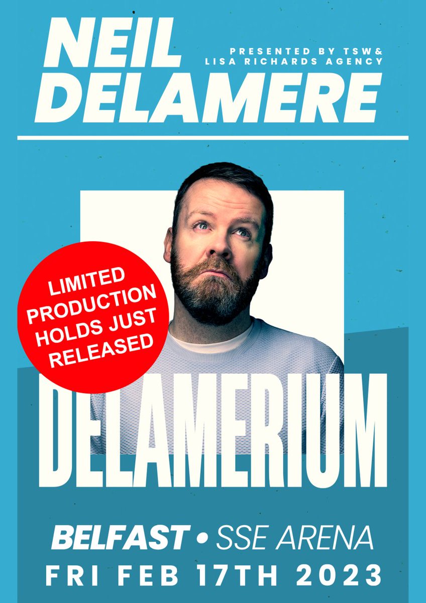 🚨 𝗟𝗜𝗠𝗜𝗧𝗘𝗗 𝗧𝗜𝗖𝗞𝗘𝗧𝗦 𝗥𝗘𝗟𝗘𝗔𝗦𝗘𝗗

This is your chance to catch the hilarious <a href="/neildelamere/">Neil Delamere</a> this Friday! 

🎟 Book NOW via <a href="/TicketmasterIre/">Ticketmaster Ireland</a>: 
👉 bit.ly/NeilTWSSE