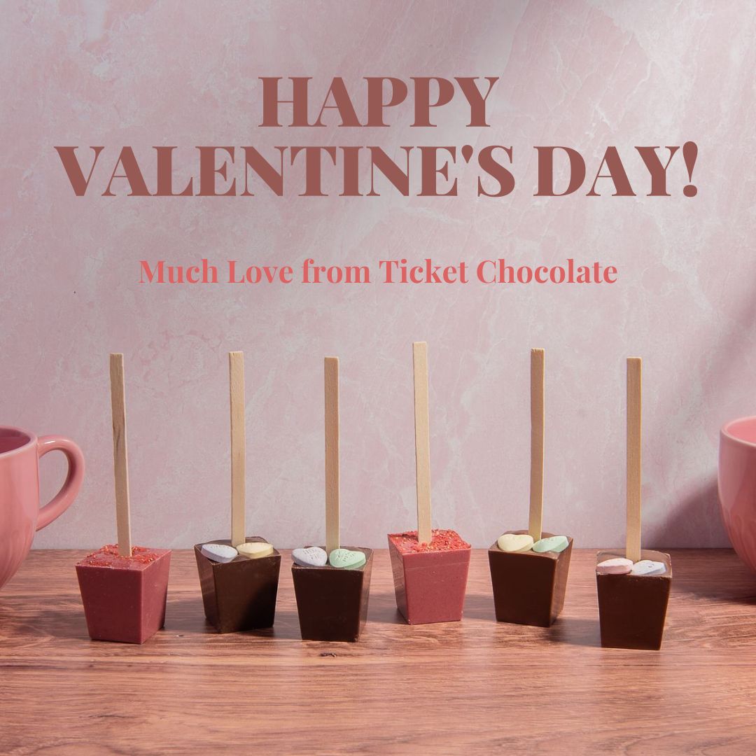 ticketchocolate's tweet photo. Happy Valentine's Day! We hope you all feel loved every day! 

#ticketchocolate #valentineschocolate #valentinesday #galentines #love #hotchocolateonastick #chocolatelover #dessertlover #chocolate #yummy #gift #giftideas https://t.co/HoqSBimMZo