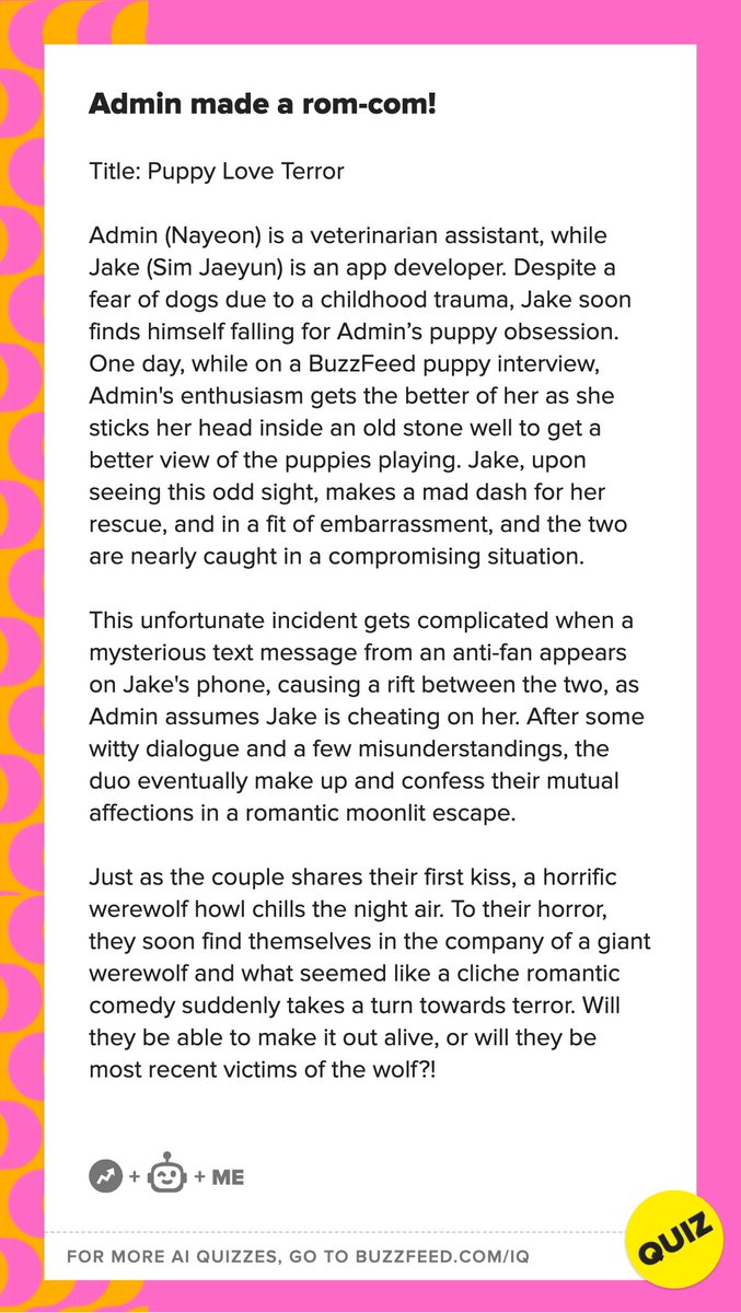 buzzfeedpuppies's tweet image. we created this chaotic mess together #aiquiz