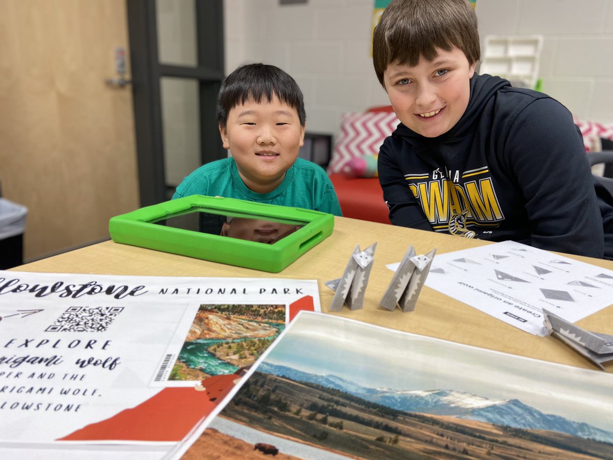 We are building observation decks, making wolf origami, Bloxel video game characters and more! This was also the perfect time to try out our Lego Spike kits! We’ve loved making snowmobiles, cave cars, and swamp boats! ⛺️🌲🏔️ 2/2 #nationalparks #elementarylibrarian