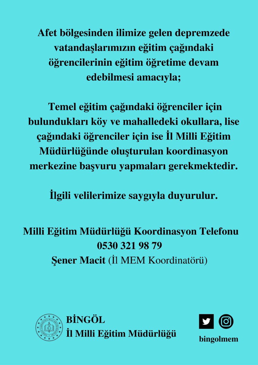 solhanbld's tweet photo. Afet bölgesinden gelen vatandaşlarımızın dikkatine!

@bingolmem https://t.co/aIUmCXgxV5