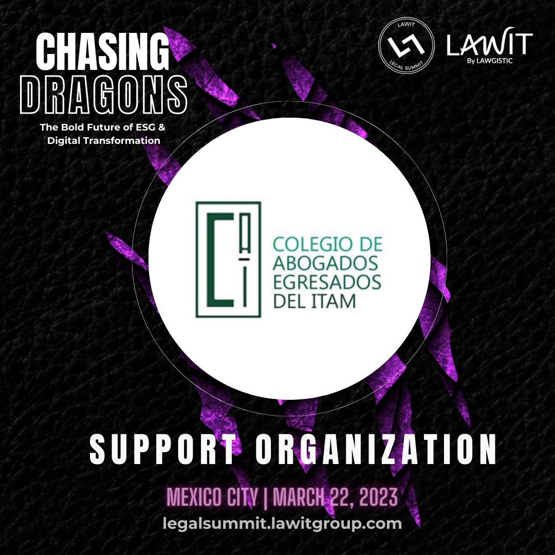 caeitam's tweet photo. 22 de marzo 2023 #CDMX 

LAWIT LEGAL SUMMIT - CHASING DRAGONS
 
Registro:
https://t.co/mgRt4uGk0A
 
#ESG #ASG #TransformaciónDigital #Sustentabilidad #DesarrolloSostenible #Finanzas #EconomíaCircular #NetZero #DerechosDigitales #CambioClimatico #JusticiaSocial #EstadoDeDerecho https://t.co/cz1TVQWI6c