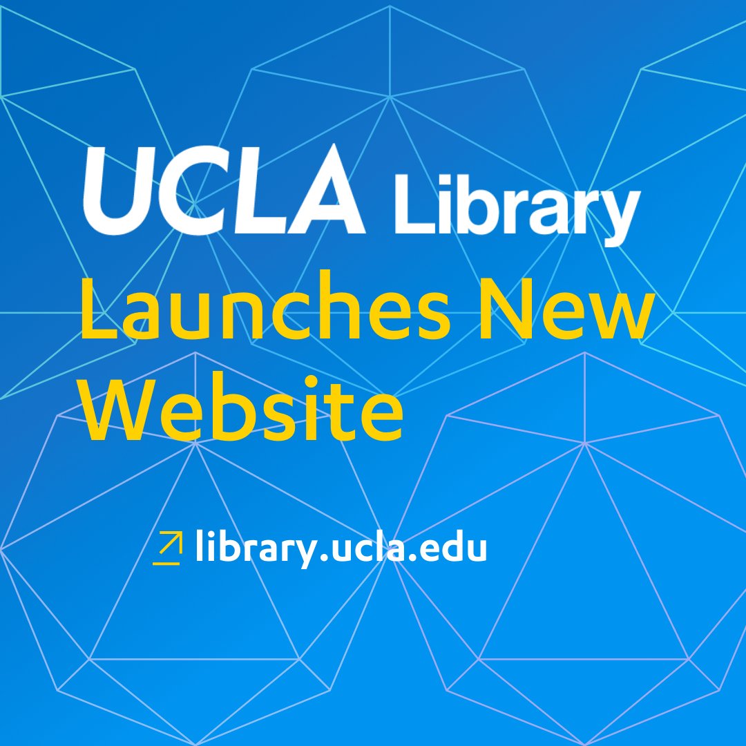 UCLALibrary's tweet photo. The new UCLA Library website has LAUNCHED! 🎉✨ Featuring a user-friendly, accessible experience, it's now easier to find library services, resources, and research assistance, as well as search the collections and explore unique content 🖥📚 🔗 https://t.co/inFb2MHoNy 🔗 https://t.co/gj0ydnOEVf
