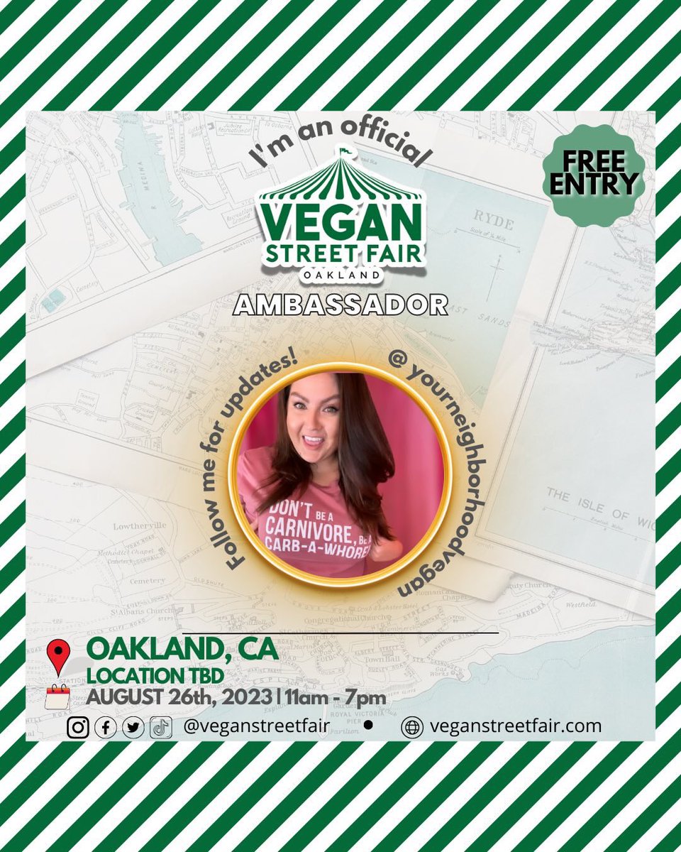 🎟️ GUESS WHO IS AN #OAKLAND <a href="/VeganStreetFair/">Vegan Street Fair</a> AMBASSADOR!?🎪

➡️See you in August and until then- find me on the photo app and follow along for updates! 🥳

#vegan #veganstreetfair #vsf #veganambassador