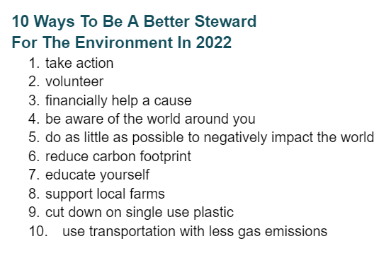 JordanS47886095's tweet photo. Here's how you can do your part in being a better steward for the environment this year! #goalsproject #wt2108 https://t.co/SyOqHLrM6X