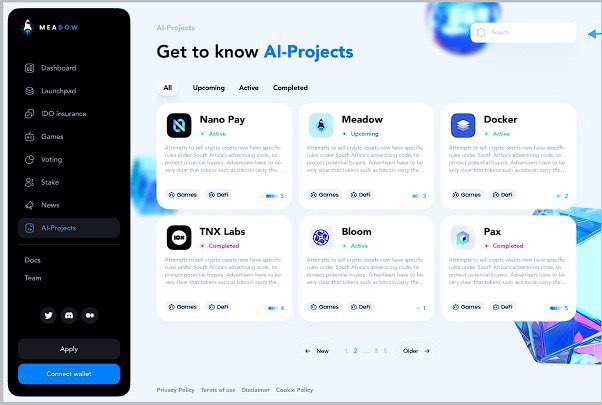 meadowlaunch's tweet photo. - Subscribing to project news allows the user to conveniently receive project updates by using Meadow instead of a social network.

- Adding a search bar. The number of projects is increasing and with search it will be easier for the user to find what they need. https://t.co/u4wEDwjMAV