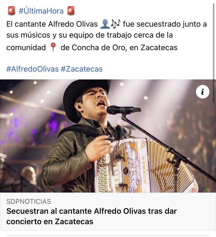 mar_crga's tweet photo. Los medios: #AlfredoOlivas fue secuestrado en Zacatecas 

#Alfredito en sus historias: https://t.co/UTPKcJAw6m