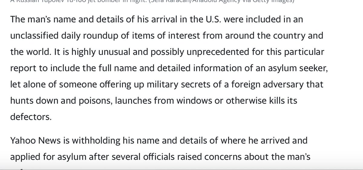 NicoletteGlazer's tweet photo. Holy F*cking Shit! This is an absolute new low even for @CBP. 
Get this: they released the name, details of arrival, and the fact that a dissident w highly valuable military intel has sought asylum.  How is this possible?
https://t.co/StENxcEHkg via @YahooNews https://t.co/stwHMQwecv