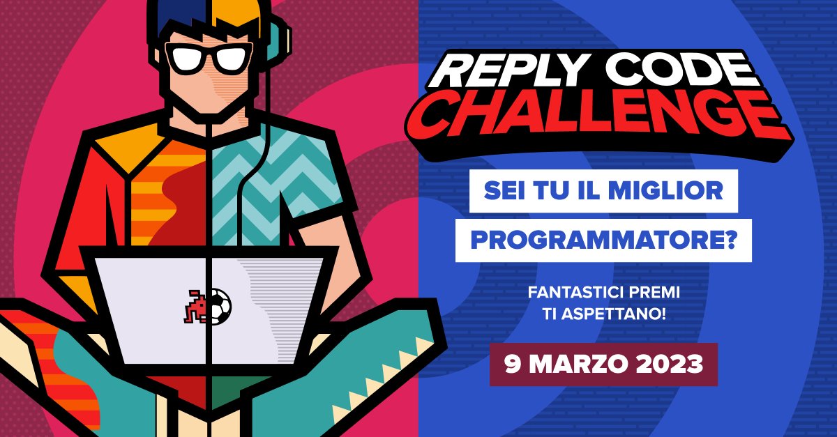 Reply_ITA's tweet photo. Sei pronto a programmare? La #ReplyCodeChallenge si avvicina! Esercitati con il materiale che abbiamo preparato: https://t.co/SKgk0O3ztX

@ReplyChallenges https://t.co/MPAwdmeKn4